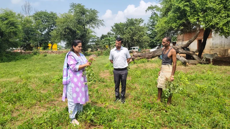कलेक्टर ने वीर सागर पहुंचकर फसल एवं तालाब का किया निरीक्षण, किसानों से किया संवाद --